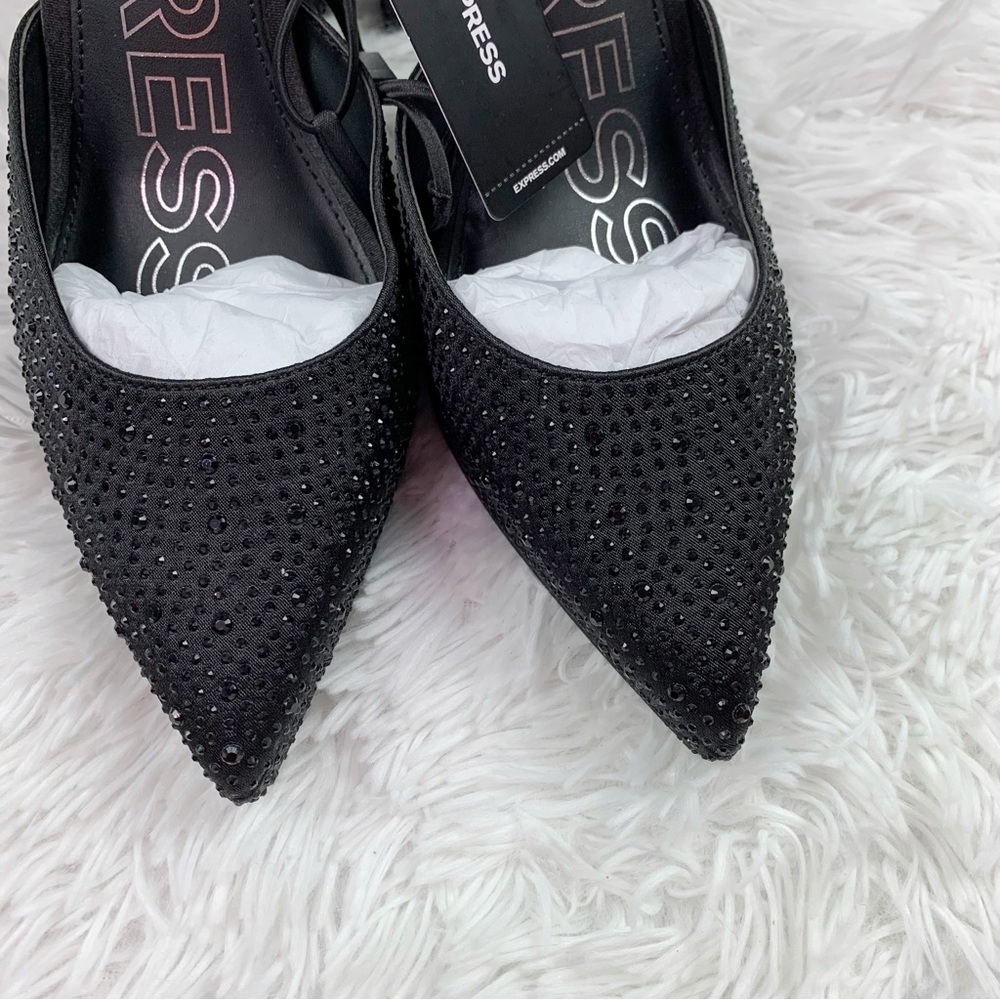 Express Rhinestone Closed Pointed Toe Platform Pumps - Picture 8 of 10